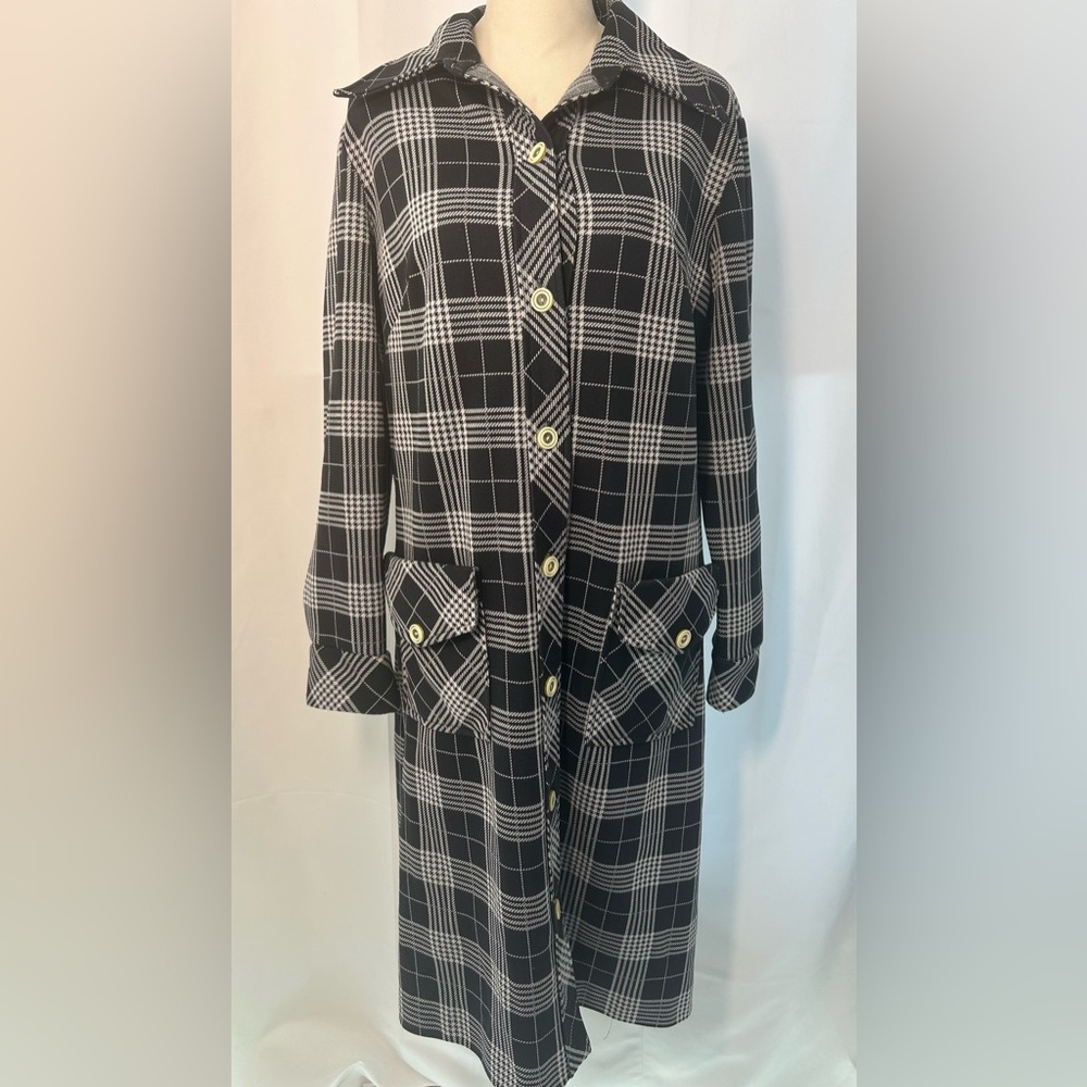 VTG 60s CHAPTER TWO Plaid Black and White DRESS